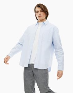 Рубашка мужская Gloria Jeans BSU000409 голубая M (48-50)