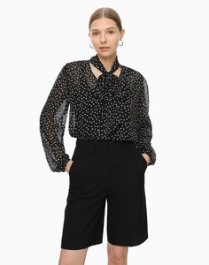 Блуза женская Gloria Jeans GWT003304 черная XS (38-40)