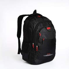 Рюкзак мужской Мирослав черный/красный, 32x15x47 см No Brand