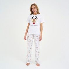 Пижама женская KAFTAN Deers белая 46-44 RU