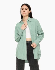 Рубашка женская Gloria Jeans GWT003331 зеленая XXS-XS (36-40)