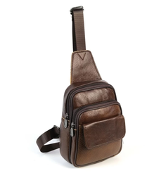 Мужская кожаная сумка слинг 132 Браун (130131) Fuzi House