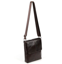 Мужская кожаная сумка через плечо 0021 Дарк Браун (132979) Fuzi House