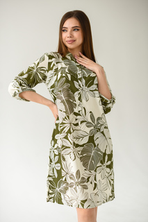 Платье женское Batistcorp Ivanovo Тропиканка зеленое 60 RU
