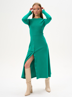 Платье женское Liza Volkova 223902 зеленое 46 RU