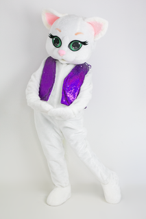 Ростовая кукла унисекс Кошка Mascot Costume Боня белая 44-50 RU