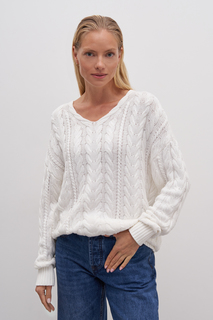Пуловер женский Finn Flare FAD11111 белый XL