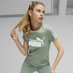 Футболка женская PUMA Ess Logo Tee (S) зеленая M