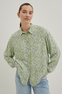 Рубашка женская Finn Flare BAS-10040 зеленая S
