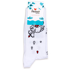 Носки унисекс St. Friday Socks Купидон кот белые 42-46