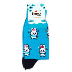 Носки унисекс St. Friday Socks Заюша голубые 38-41
