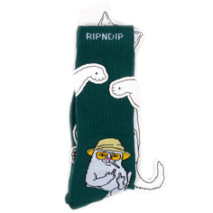 Носки унисекс Ripndip Nermal S Thompson зеленые one size