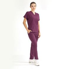 Костюм медицинский женский Cizgimedikal Uniforma YL100 фиолетовый ХХS