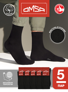 Комплект носков мужских Omsa ACTIVE 116 черных 42-44, 5 пар