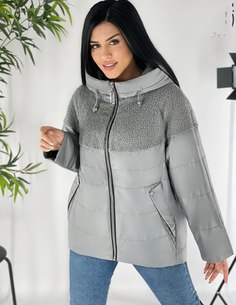 Куртка женская 7027 серая 56 RU No Brand