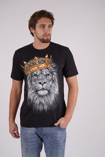 Футболка унисекс Русская Сувенирная Компания lion three черная 3XL