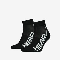 Комплект носков унисекс Head Stripe Quarter x2 черных 39-42, 2 пары