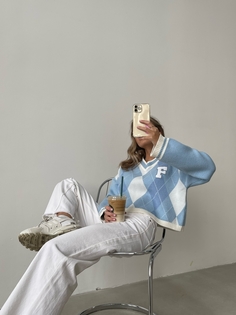 Пуловер женский Feelz Diamonds голубой S