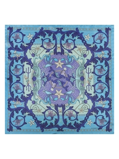 Платок женский Eleganzza E04-8311 голубой, 90х90 см