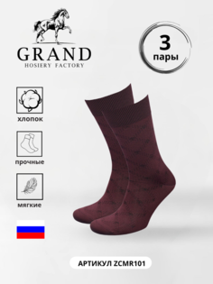 Комплект носков мужских Гранд ZCmr101 бордовых 25, 3 пары