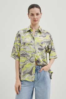 Рубашка женская Finn Flare FBE11043 разноцветная XL