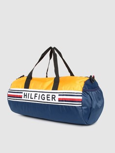 Дорожная сумка унисекс Tommy Hilfiger спорт синяя/желтая, 25х45х25 см