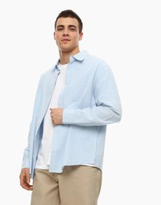 Рубашка мужская Gloria Jeans BSU000410 синяя XL (52-54)