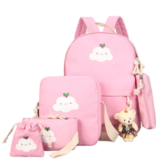 Комплект (рюкзак+сумки) женский 4568-рн розовый No Brand
