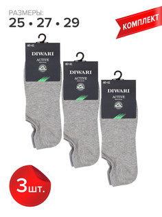 Комплект носков мужских DIWARI ACTIVE (ультракороткие) 17С-144СП серых 29, 3 пары