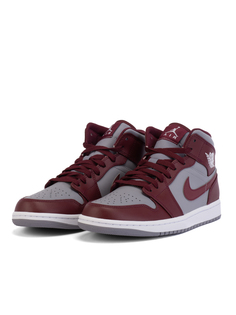 Кеды унисекс Nike AIR JORDAN 1 MID бордовые 10 US