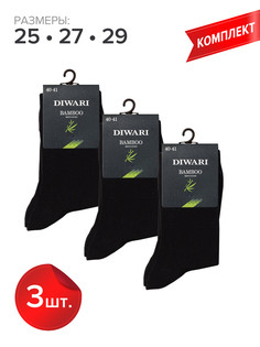 Комплект носков мужских DIWARI BAMBOO 7С-94СП черных 25, 3 пары