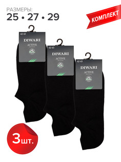 Комплект носков мужских DIWARI ACTIVE (ультракороткие) 17С-144СП черных 29, 3 пары