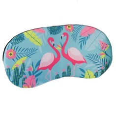 Маска для сна Two flamingo голубой No Brand