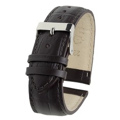 Ремешок для часов, мужской, 22 мм, запряжник 85 мм, горт 125 мм, кожа, удлиненный, черный Ardi