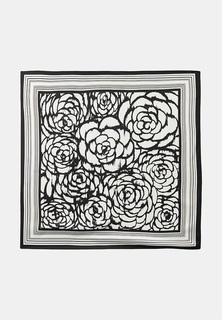 Платок женский Rosedena scarv9 бело-черный меланж, 90x90 см