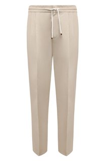 Брюки изо льна и хлопка Brunello Cucinelli