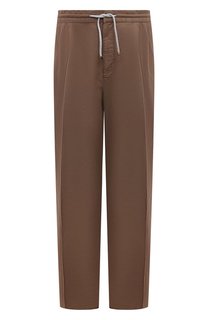 Брюки изо льна и хлопка Brunello Cucinelli