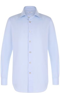 Хлопковая сорочка с итальянским воротником Kiton