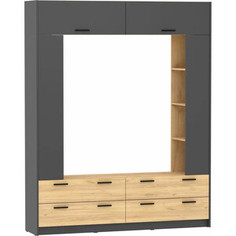 Шкаф комбинированный Сильва НМ 014.65 Оттавия/ Антрацит/Дуб Крафт Золотой (ML876880376) Silva