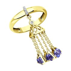 Кольцо SOKOLOV из желтого золота с бриллиантами и танзанитами