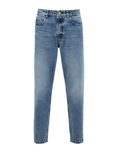 Укороченные джинсы из денима Authentic с деталью Мониль Brunello Cucinelli