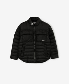 Куртка утепленная стеганая рубашечного кроя черная для мальчика Gulliver (164)