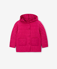 Куртка стеганая с капюшоном розовая для девочек Gulliver (170)