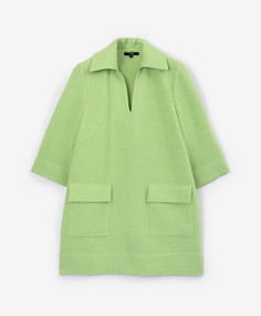 Платье трапециевидного силуэта из твида салатовое GLVR