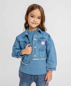 Куртка джинсовая укороченная голубая для девочки Button Blue (98)
