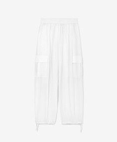 Брюки с карманами-карго белые GLVR