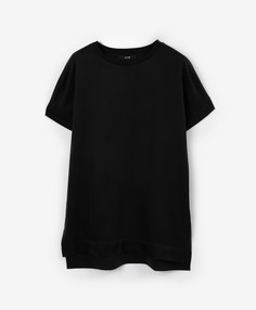 Блузка со спущенным плечом черная GLVR