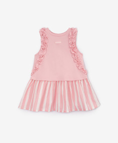 Платье из трикотажа и текстиля розовое для девочек Gulliver (68-46)