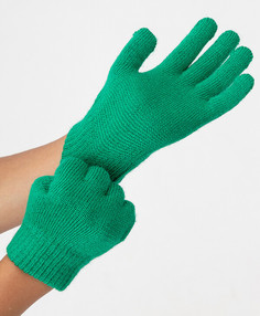 Перчатки вязаные зеленые Button Blue (14)