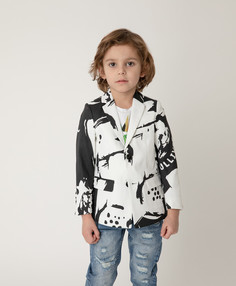 Пиджак черно-белый с принтом Gulliver (104)